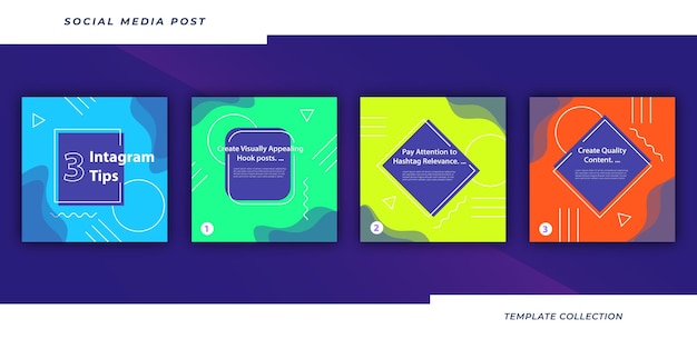 Tips, trick instagram banner or social media post template