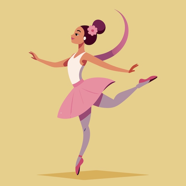 tiptoe ballet vector illustration