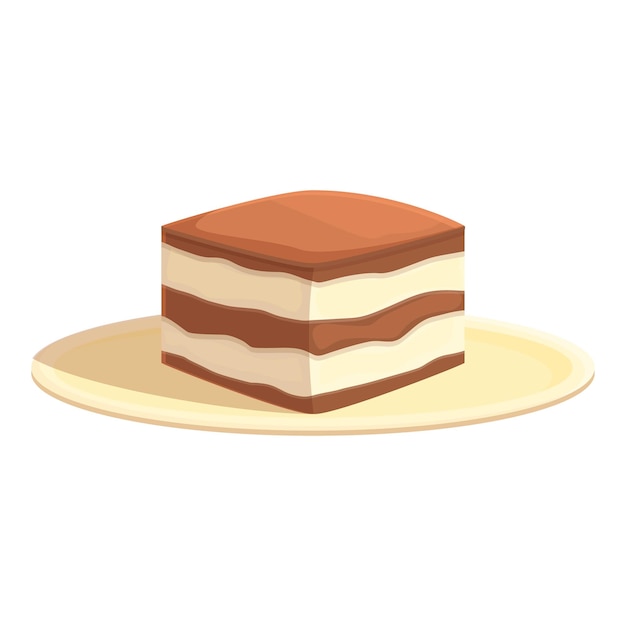 Tiramisu food icon cartoon vector Cake dessert Cocoa cream