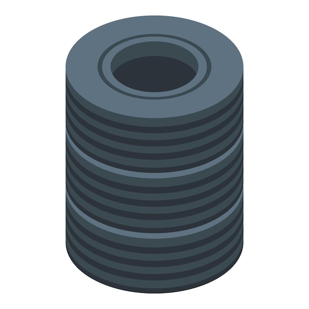 Tire kart stack icon isometric vector Protection equipment