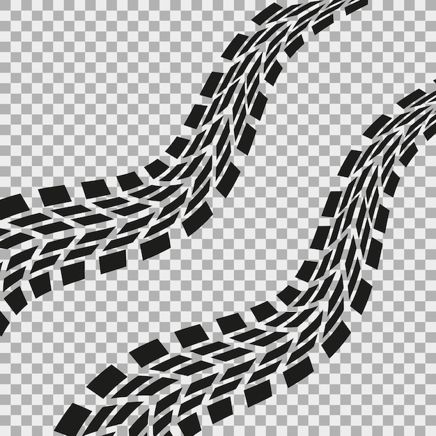 Tire tracks on a white background For your presentation