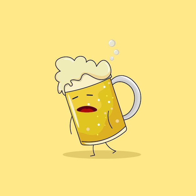 tired beer glass character