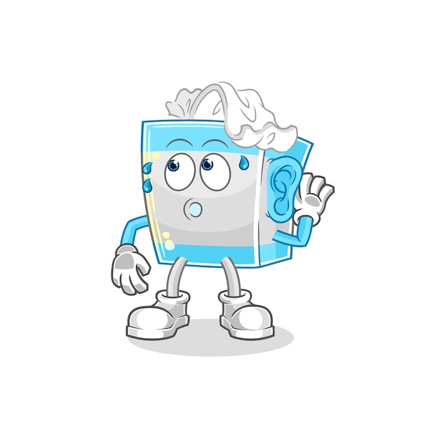 Tissue box eavesdropping vector cartoon character