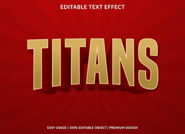 titans text effect design with bold style