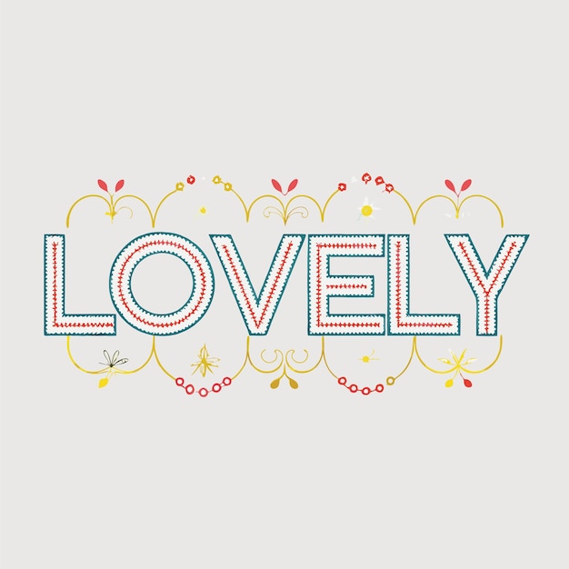 Vector title and keywords for lovely text logo lovely text