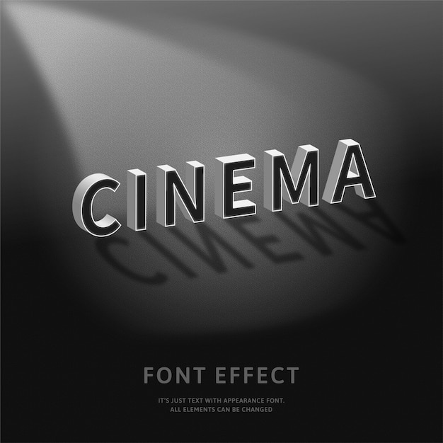  Title Old Cinema Movie Font Effect with Shadow