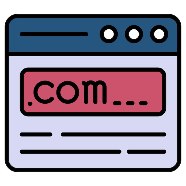 Tld com register stock Domain Registrar illustration commercial domain registration concept dot com