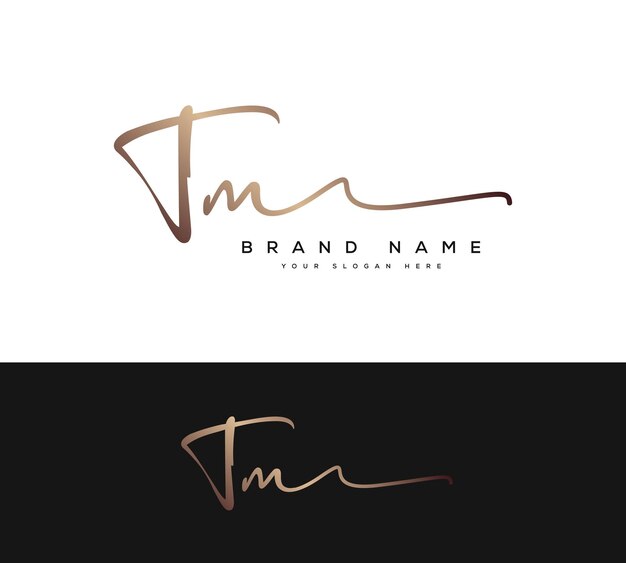 Vector tm initial letter handwriting and signature logo