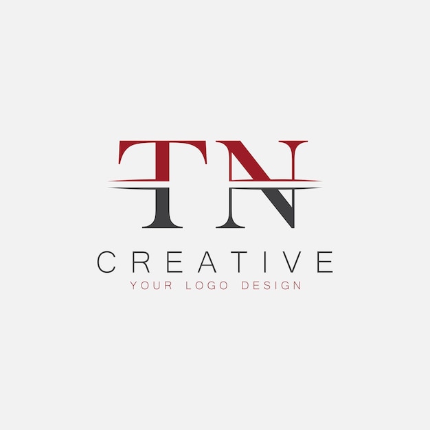 TN initial monogram with letter creative logo