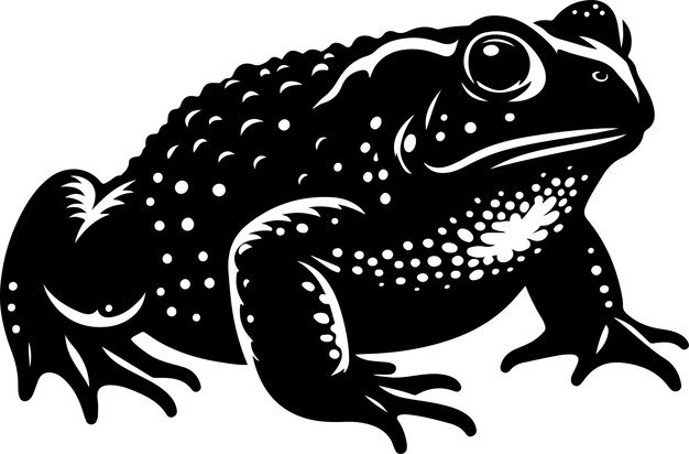 Toad silhouette vector black color silhouette