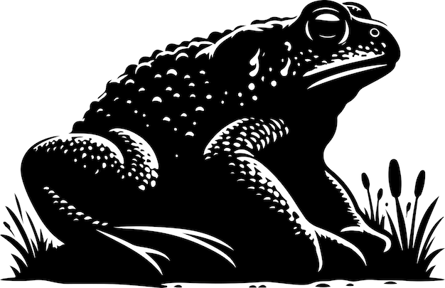 Toad silhouette vector black color silhouette