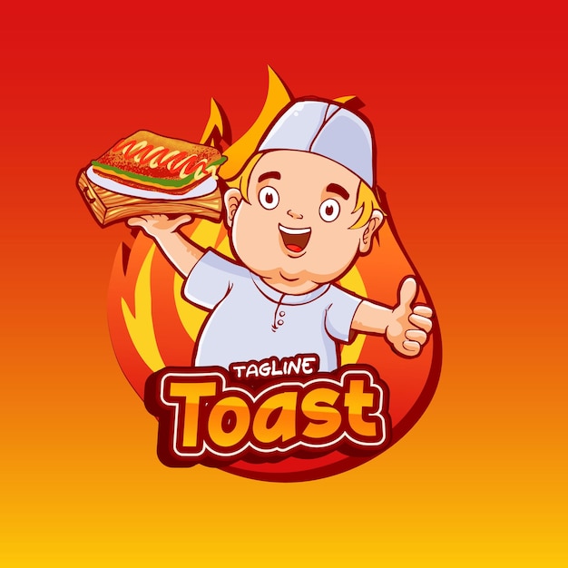 Toast food character mascot vector