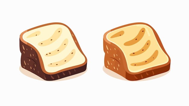 Vector toasted bread isolated icon on white background