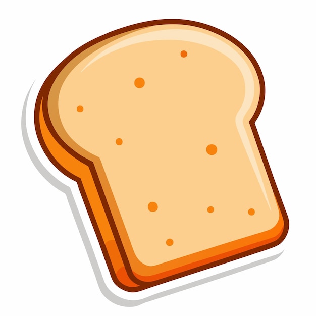 Toasted bread slice cartoon sticker on a isolated white background 2