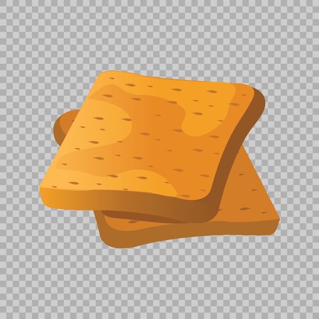 Vector toasted bread slice vector 3d illustration