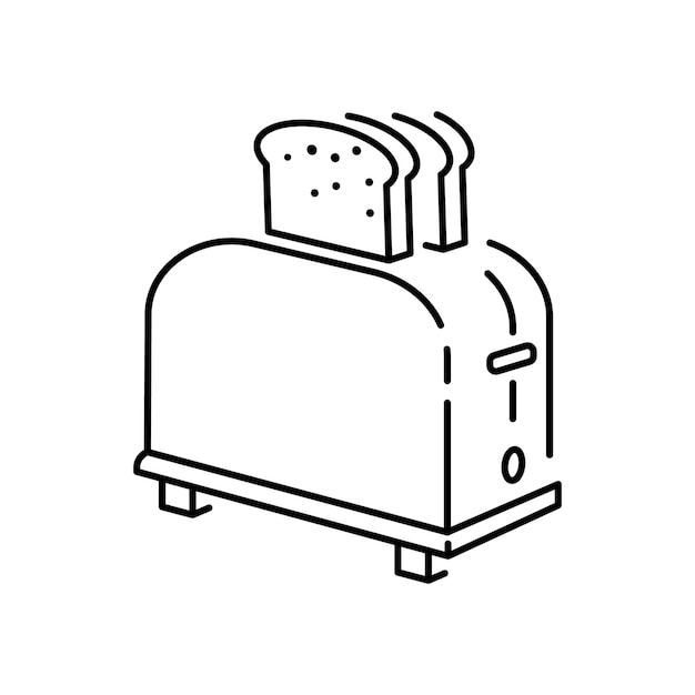 Toaster icon vector illustration Flat design style vector toaster isolated on White background toaster icon Graphic design vector symbols Kitchen Household appliances