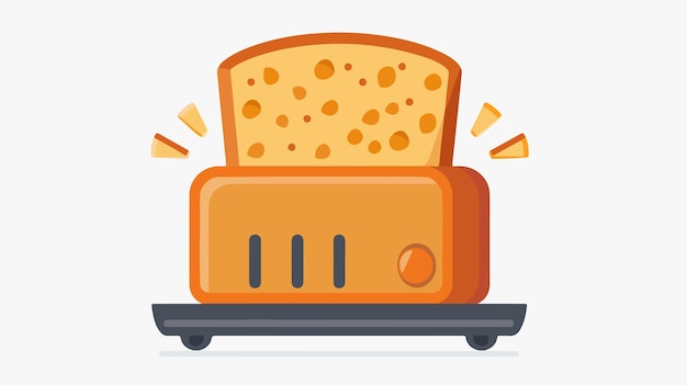 Vector a toaster with cheese on it and a picture of a toaster