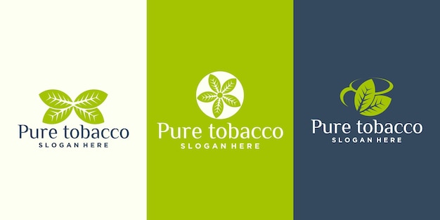 Tobacco leaf logo CBD Oil Producer Tobacco leaf logo icon Vector logo for natural tobacco