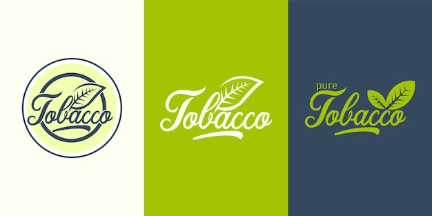 Tobacco leaf logo CBD Oil Producer Tobacco leaf logo icon Vector logo for natural tobacco