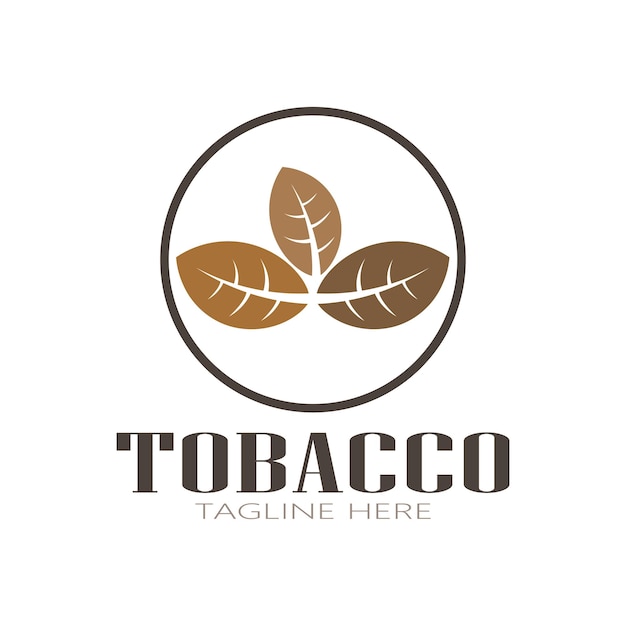 Tobacco leaf logotobacco field and tobacco cigarette logo template design vector