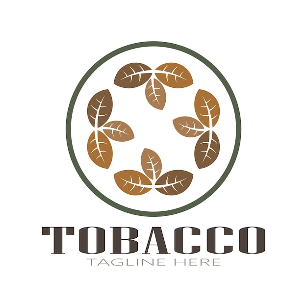 Tobacco leaf logotobacco field and tobacco cigarette logo template design vector