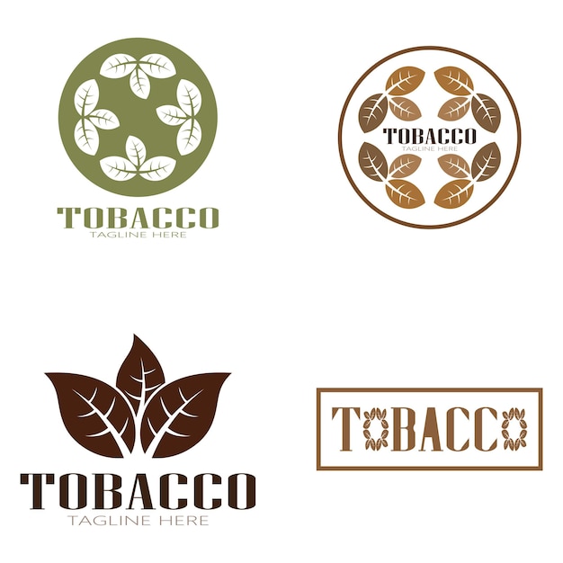 Tobacco leaf logotobacco field and tobacco cigarette logo template design vector