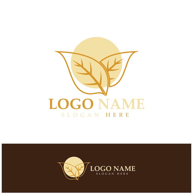 Tobacco leaf logotobacco field and tobacco cigarette logo template design vector