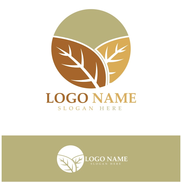 Tobacco leaf logotobacco field and tobacco cigarette logo template design vector