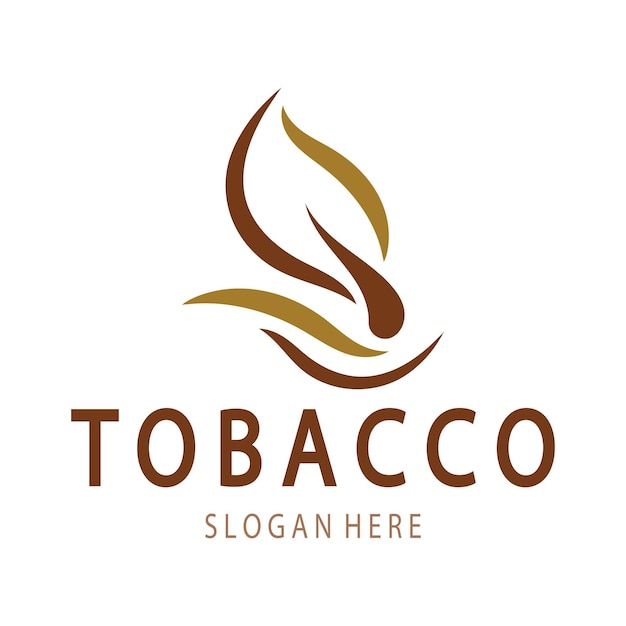 Tobacco leaf logotobacco field and tobacco cigarette logo template design vector