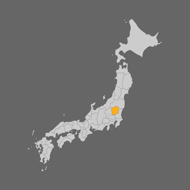 Tochigi prefecture highlighted on the map of Japan