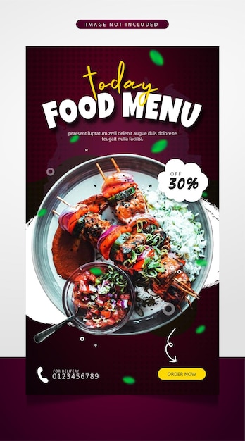 Today food menu social media post story banner template