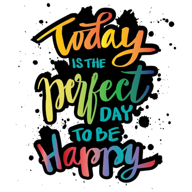 Today is the perfect day to be happy Motivational quote