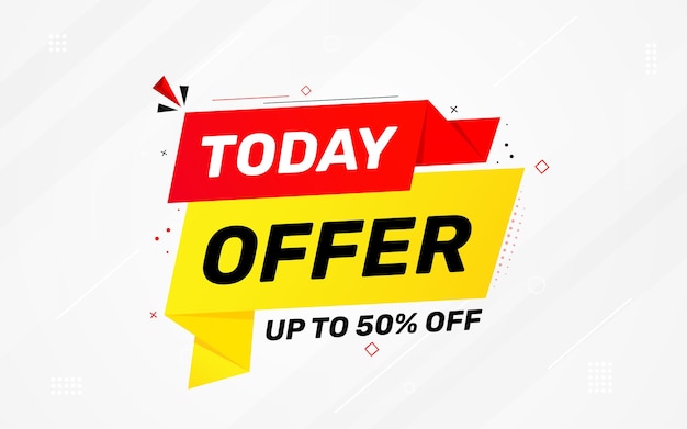 Today Offer Discount banner Offer sale banner vector template Sale label and discounts