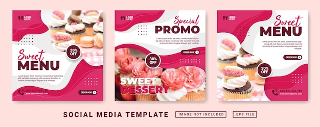 Today's menu flyer or social media post template suitable for restaurant promotion sale. Social media template with sweet food menu theme