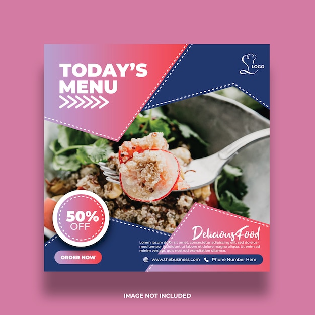 Today's menu restaurant abstract food social media post colorful promotion template