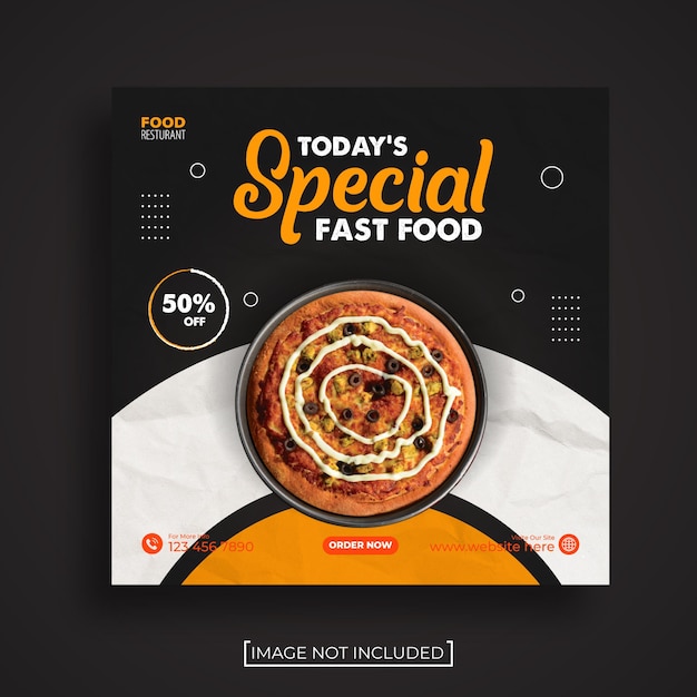 Today special delicious fast food menu social media banner design template