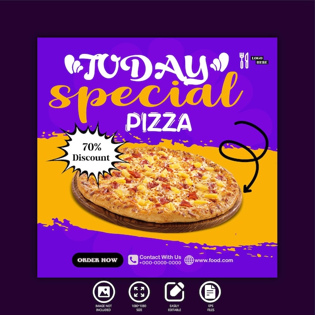 today special pizza social media post template