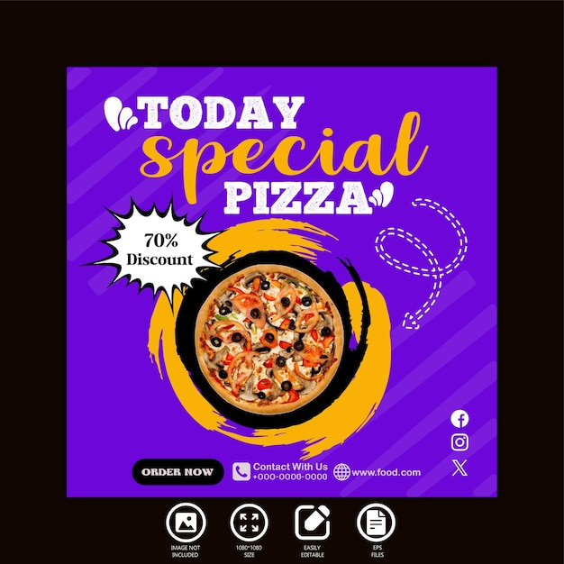 today special pizza social media post template