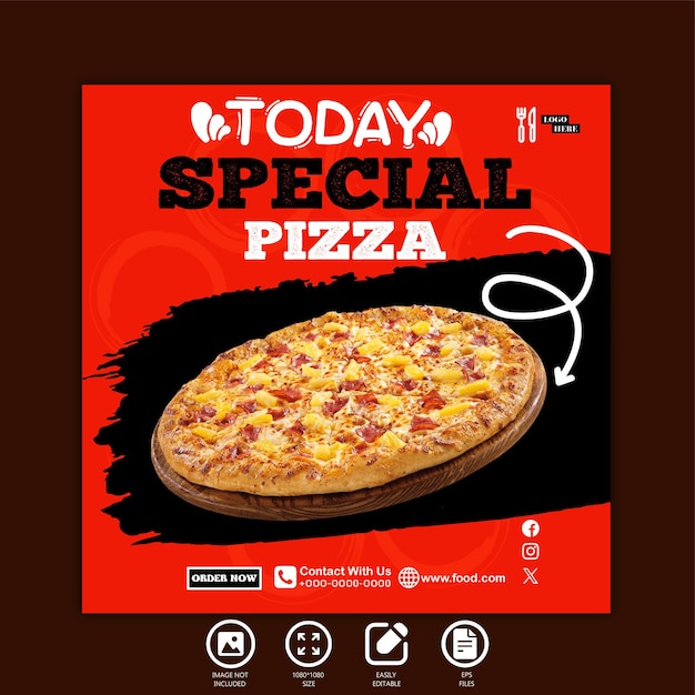 today special pizza social media post template