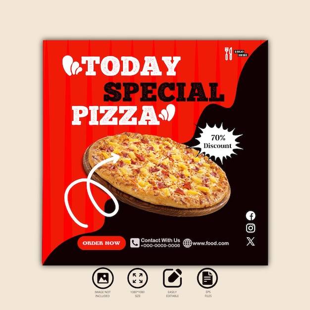 today special pizza social media post template