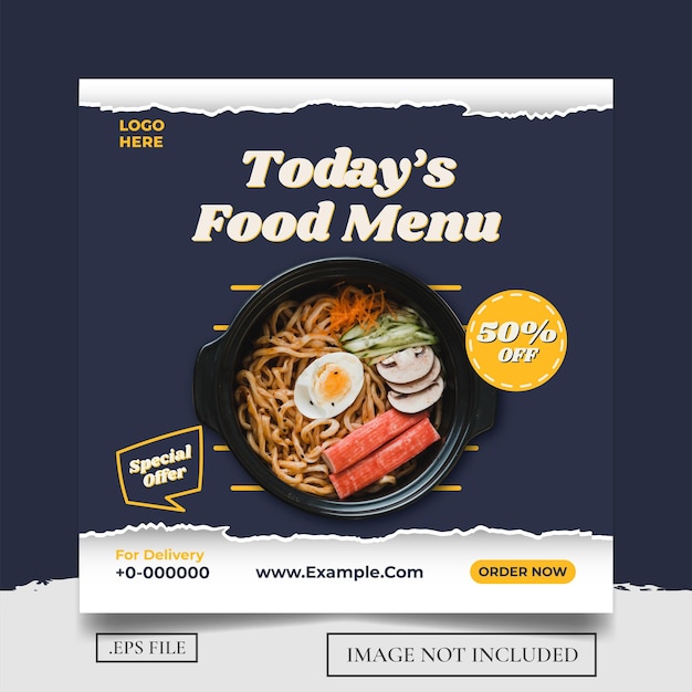 Todays Food Menu Promotion Social Media Banner Post Template