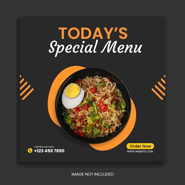 todays food menu social media banner template