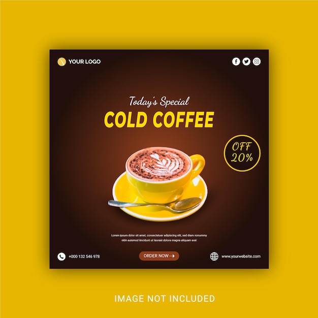 Todays Special Cold Coffee Instagram Banner Post Template