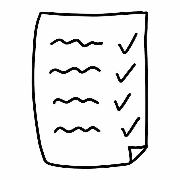 Todo list Daily schedule Plan for  week Vector doodle illustration Linear icon