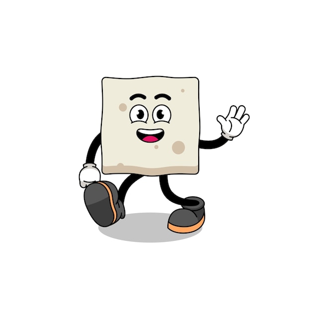 Tofu cartoon walking character design