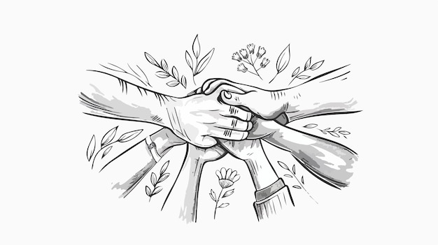 Vector together we can do it perfect handdrawn vector isolated