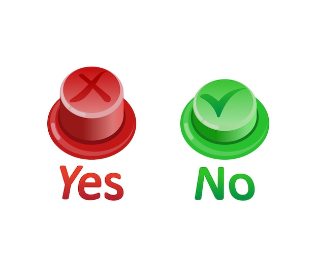 Toggle switch Yes and no On white background Vector illustration