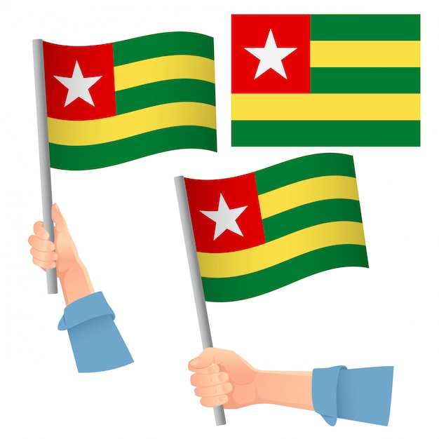 Togo flag in hand set