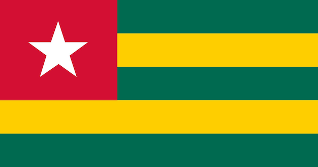 Togo flag in vector