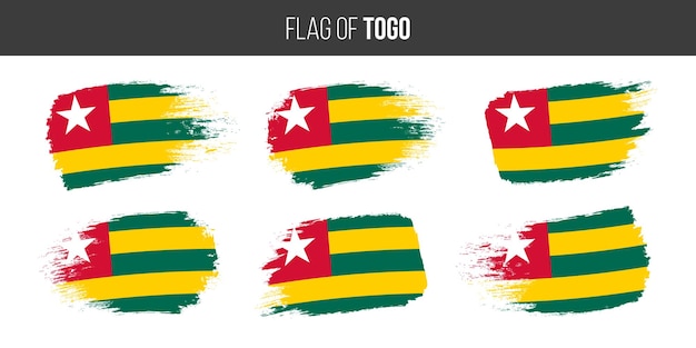 Togo flags Brush stroke grunge vector illustration flag of togo isolated on white